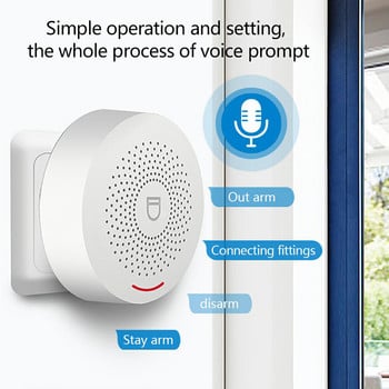 Tuya WIFI Домашна алармена система Безжична 433MHz Сигурност Крадец Smart Home APP Сензор за врати и прозорци Детектор за движение