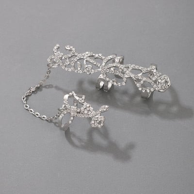 Inel cool pentru bărbați Inele Inele cu lanțuri Bijuterii gotice Lanț de inel sculptat gol Inel pentru degete bărbați Cuplu femei Set femeie Bărbați