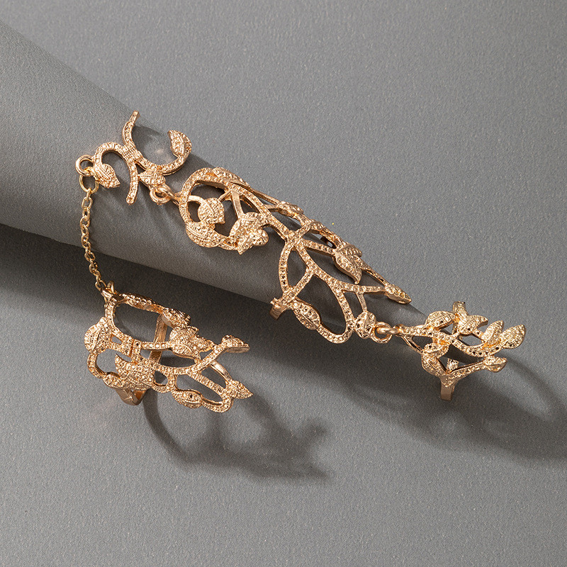 Inel cool pentru bărbați Inele Inele cu lanțuri Bijuterii gotice Lanț de inel sculptat gol Inel pentru degete bărbați Cuplu femei Set femeie Bărbați