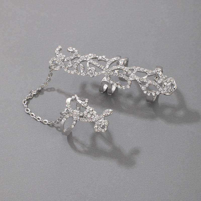 Inel cool pentru bărbați Inele Inele cu lanțuri Bijuterii gotice Lanț de inel sculptat gol Inel pentru degete bărbați Cuplu femei Set femeie Bărbați