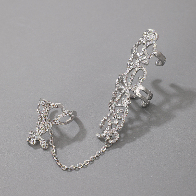 Inel cool pentru bărbați Inele Inele cu lanțuri Bijuterii gotice Lanț de inel sculptat gol Inel pentru degete bărbați Cuplu femei Set femeie Bărbați