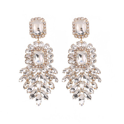 Нови кристални висящи обеци за жени Обеци с кристали Сватби Дамско парти Модни бижута Аксесоари Подаръци на едро