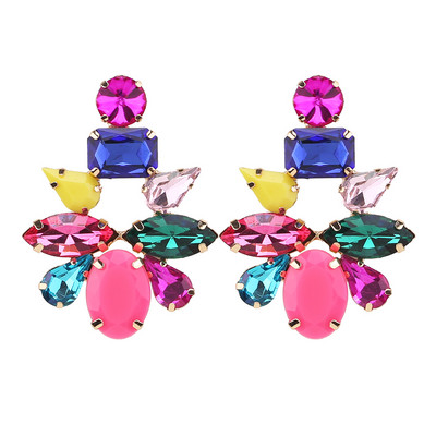 Нови кристални висящи обеци за жени Обеци с кристали Сватби Дамско парти Модни бижута Аксесоари Подаръци на едро