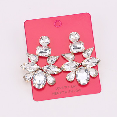 Нови кристални висящи обеци за жени Обеци с кристали Сватби Дамско парти Модни бижута Аксесоари Подаръци на едро