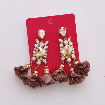 Нови кристални висящи обеци за жени Обеци с кристали Сватби Дамско парти Модни бижута Аксесоари Подаръци на едро