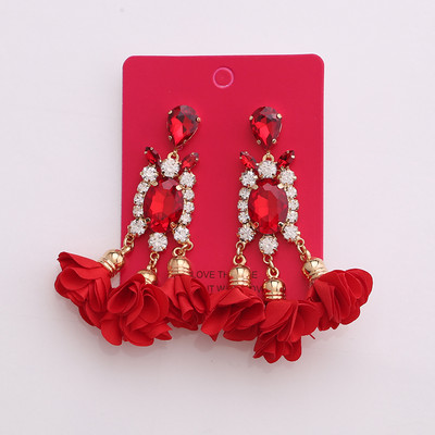 Нови кристални висящи обеци за жени Обеци с кристали Сватби Дамско парти Модни бижута Аксесоари Подаръци на едро