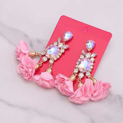 Нови кристални висящи обеци за жени Обеци с кристали Сватби Дамско парти Модни бижута Аксесоари Подаръци на едро