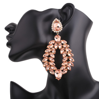 Нови кристални висящи обеци за жени Обеци с кристали Сватби Дамско парти Модни бижута Аксесоари Подаръци на едро