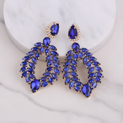 Нови кристални висящи обеци за жени Обеци с кристали Сватби Дамско парти Модни бижута Аксесоари Подаръци на едро