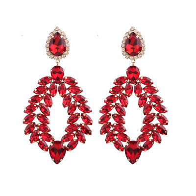 Нови кристални висящи обеци за жени Обеци с кристали Сватби Дамско парти Модни бижута Аксесоари Подаръци на едро