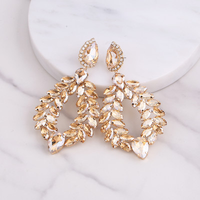 Нови кристални висящи обеци за жени Обеци с кристали Сватби Дамско парти Модни бижута Аксесоари Подаръци на едро