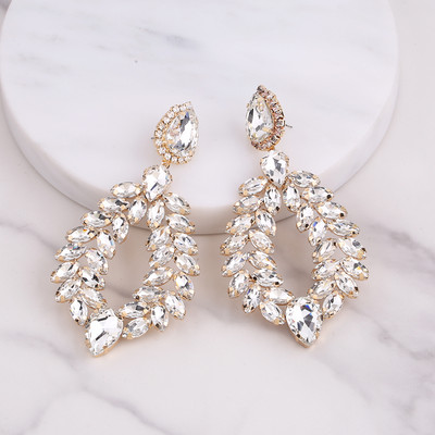 Нови кристални висящи обеци за жени Обеци с кристали Сватби Дамско парти Модни бижута Аксесоари Подаръци на едро