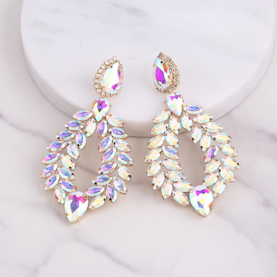 Нови кристални висящи обеци за жени Обеци с кристали Сватби Дамско парти Модни бижута Аксесоари Подаръци на едро