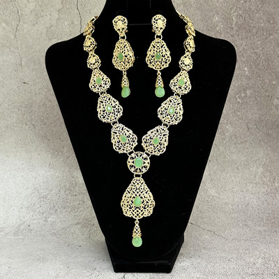 Set de bijuterii caftan arab pentru femeie, culoare aurie, design gol, rochie de mireasa de lux, curea, colier, set de cercei, bijuterii de cristal pentru mireasa