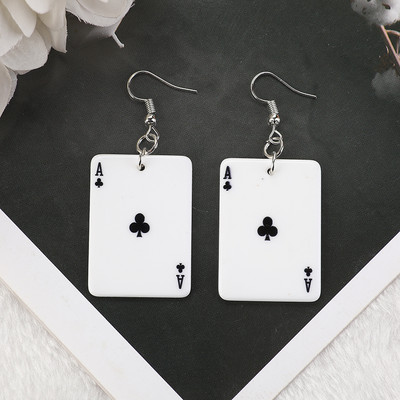 1 pereche de cercei de poker cu cărți de joc Charms Fashion Leisure Casino Games Style Jewelry