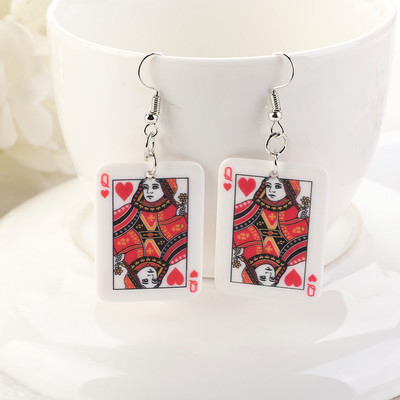 1 pereche de cercei de poker cu cărți de joc Charms Fashion Leisure Casino Games Style Jewelry