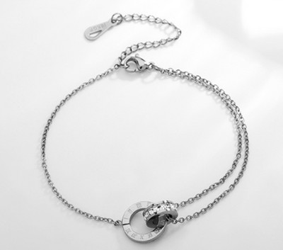 316L rozsdamentes acél római berakásos kristály Lucky nyaklánc fülbevaló karkötő készlet dupla gyűrűs berakásos cirkon ékszer szett