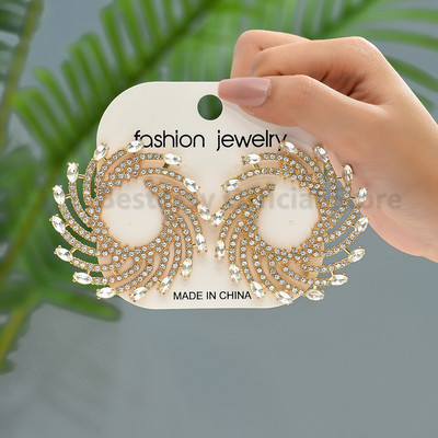 Европейски американски модни преувеличени пиърсинг обеци за жени Момиче Слънчева форма Уникален дизайн Изящни аксесоари за бижута