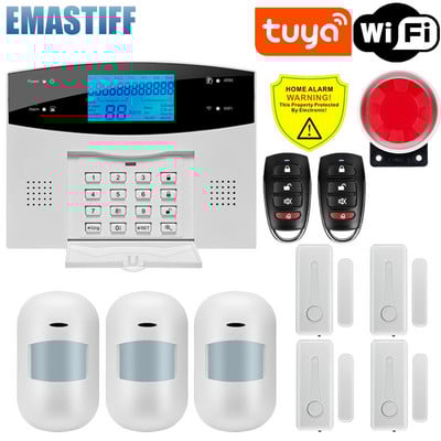 Bezvadu WIFI GSM mājas drošības signalizācijas sistēma lietojumprogrammai Tuya Smart Life ar kustības sensora detektoru, kas ir saderīga ar Alexa un Google