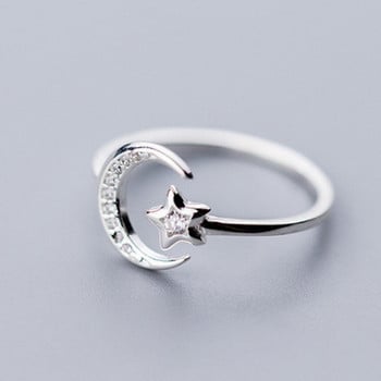Πολυτελή δαχτυλίδια με ανοιγόμενα δαχτυλίδια από ουρά ζιργκόν για γυναίκες με δελφίνι γάτα φεγγάρι με φούντα ρυθμιζόμενο δαχτυλίδι με δάχτυλα Δώρα για κοσμήματα