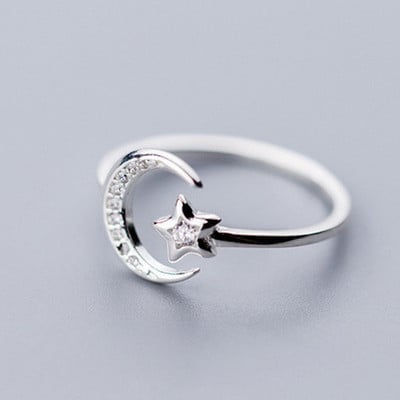 Inele de deschidere cu piatră de lună cu coadă de zircon de lux pentru femei, delfin, pisică, lună, ciucuri, inel de deget reglabil, bijuterii pentru petrecerea de nuntă, cadouri