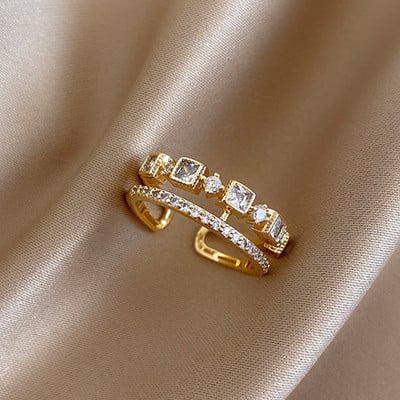 Inele de deschidere cu piatră de lună cu coadă de zircon de lux pentru femei, delfin, pisică, lună, ciucuri, inel de deget reglabil, bijuterii pentru petrecerea de nuntă, cadouri