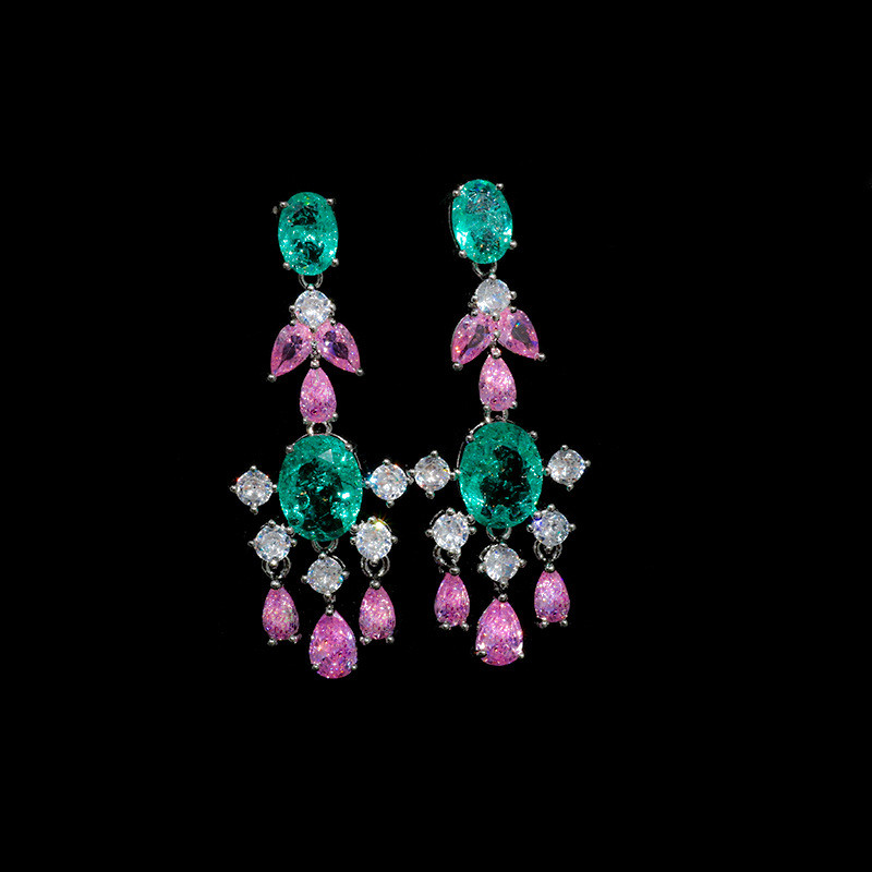 2022 Napredni zeleni CZ luksuzni afrički za vjenčanje, cirkonski kristalni Dubai poklon set nakita za mladence