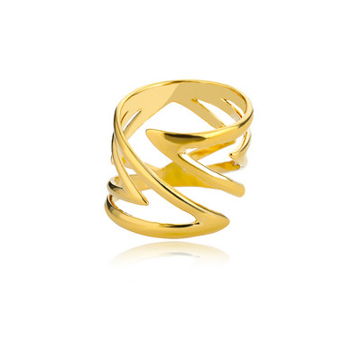 Inele largi geometrice de epocă pentru femei, deschidere din oțel inoxidabil, inele de nuntă estetice de culoare aurie, bijuterii Bague Femme