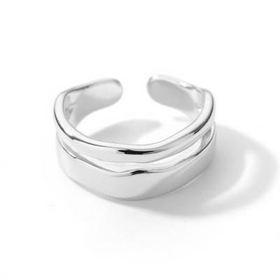 Inele largi geometrice de epocă pentru femei, deschidere din oțel inoxidabil, inele de nuntă estetice de culoare aurie, bijuterii Bague Femme