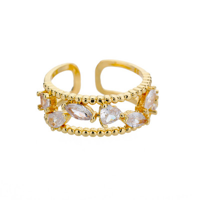 Inele largi geometrice de epocă pentru femei, deschidere din oțel inoxidabil, inele de nuntă estetice de culoare aurie, bijuterii Bague Femme