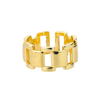 Inele largi geometrice de epocă pentru femei, deschidere din oțel inoxidabil, inele de nuntă estetice de culoare aurie, bijuterii Bague Femme