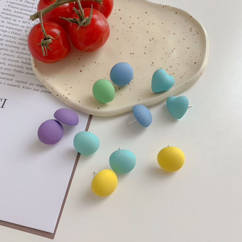 Vintage modne naušnice za žene Okrugle smole Boja slatkiša Slatke i slatke naušnice s nitnama serʹgi ženskie Nakit za svatove