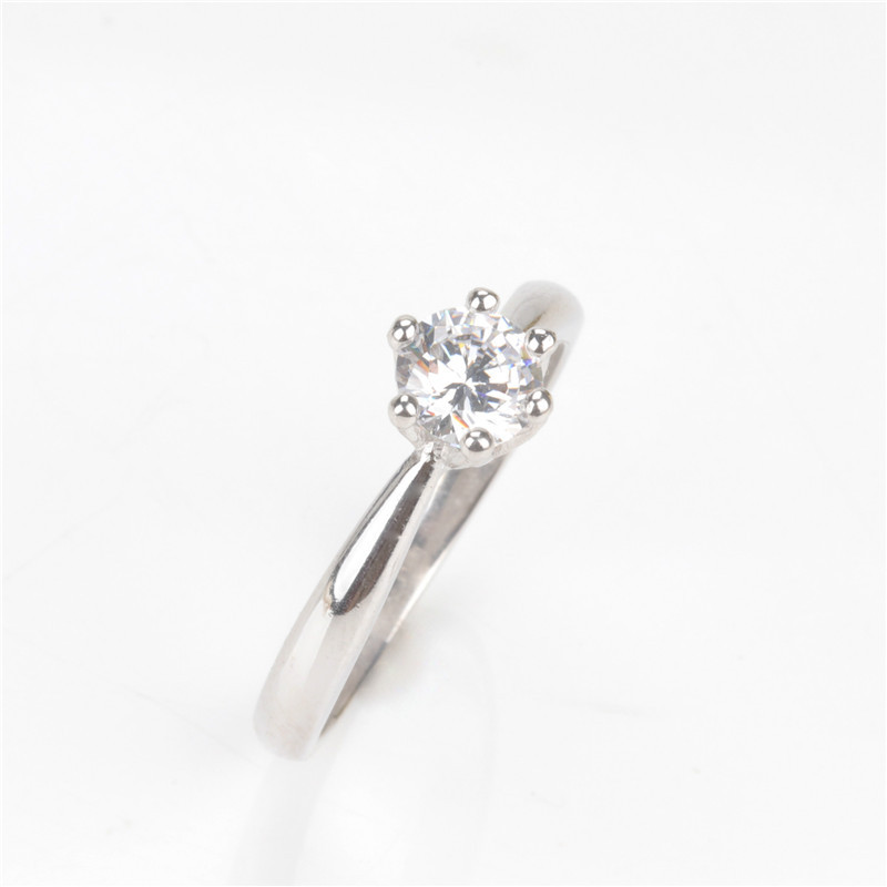 CC Jednostavni prstenovi za žene Posrebreni kubni cirkonij okrugli kamen Klasični nakit Vjenčani vjenčani zaručnički Anillos CC1456