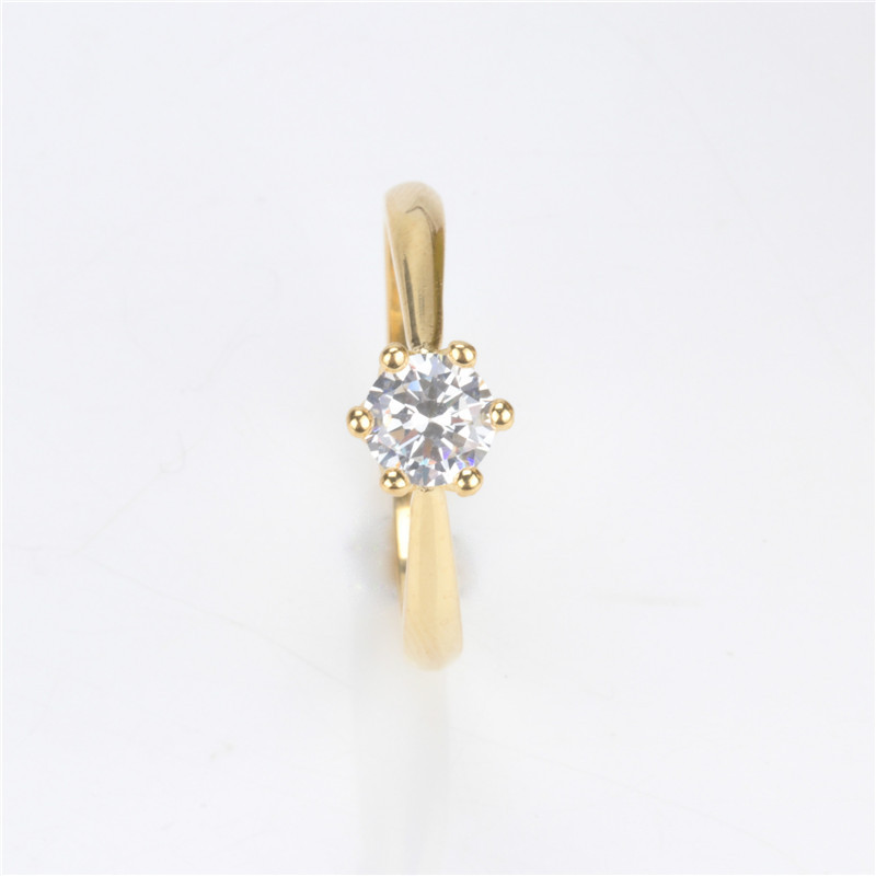 CC Jednostavni prstenovi za žene Posrebreni kubni cirkonij okrugli kamen Klasični nakit Vjenčani vjenčani zaručnički Anillos CC1456