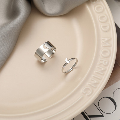 Пънк златни сребърни пръстени с пеперуди Многослойна хип-хоп верига Два отворени пръстена Комплект пръстени за жени 2021 Модни бижута Подаръци