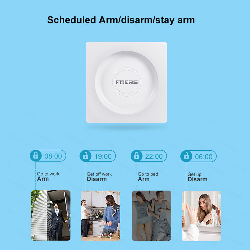 Fuers G95 Έξυπνος συναγερμός οικίας WIFI GSM κιτ συστήματος συναγερμού ασφαλείας με συναγερμό διαρρήκτη με αισθητήρα κίνησης ελέγχου Alexa Tuya Smart APP