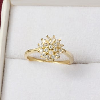 Γυναικείο διαμαντένιο δαχτυλίδι 1,5 καρατίων από κίτρινο χρυσό 14 καρατίων Πολυτελής αρραβώνας Bizuteria Anillos πολύτιμος λίθος 14 καρατίων χρυσός και διαμαντένιο δαχτυλίδι γάμου