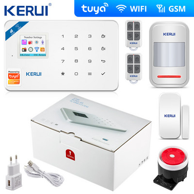 Kerui Tuya W181 bežični Wifi kućni alarm GSM IOS Android APP Control LCD GSM SMS protuprovalni alarmni sustav za kućni sigurnosni alarm