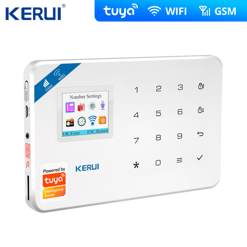 Kerui Tuya W181 bežični Wifi kućni alarm GSM IOS Android APP Control LCD GSM SMS protuprovalni alarmni sustav za kućni sigurnosni alarm