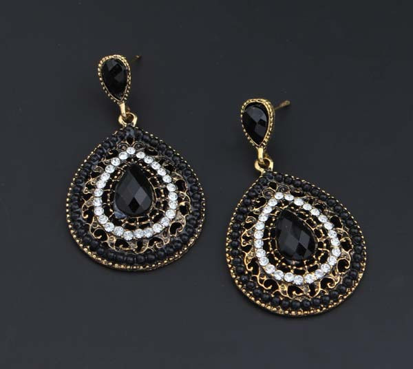 Exknl дълги етнически луксозни висящи винтидж червени бохо големи кристални обеци с капки Бохемски сини дамски сватбени обеци бижута