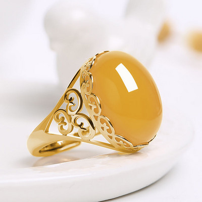 Etnilise stiiliga smaragdi imitatsioon roheline kaltsedoni sõrmus temperamendiga naiste sõrmus avamise imitatsioon ahhaatvärvi aare naiste sõrmus