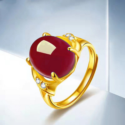 Etnilise stiiliga smaragdi imitatsioon roheline kaltsedoni sõrmus temperamendiga naiste sõrmus avamise imitatsioon ahhaatvärvi aare naiste sõrmus