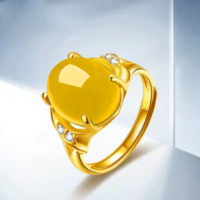 Etnilise stiiliga smaragdi imitatsioon roheline kaltsedoni sõrmus temperamendiga naiste sõrmus avamise imitatsioon ahhaatvärvi aare naiste sõrmus