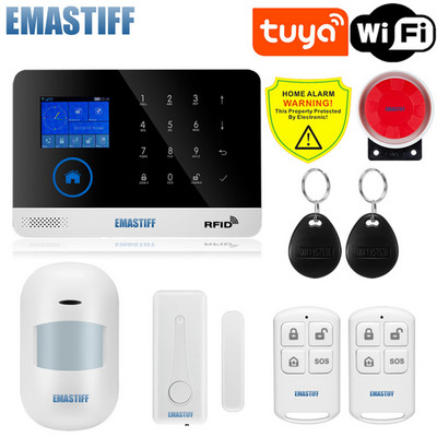 Accesorii de alarmă fără fir sticlă/vibrații/uşă/pir/sirenă/fum/gaz/senzor de apă pentru securitatea casei Sistem de alarmă GSM wifi Tuya