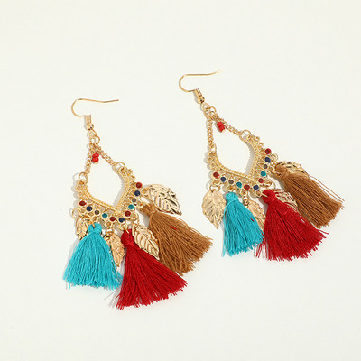 Divat Női Corful Boho Boho Boho Fülbevaló Tibeti Ékszerek Brincos Bijoux Vintage Bohemia Gold Színű Leveles Bohó Csepp Fülbevalók