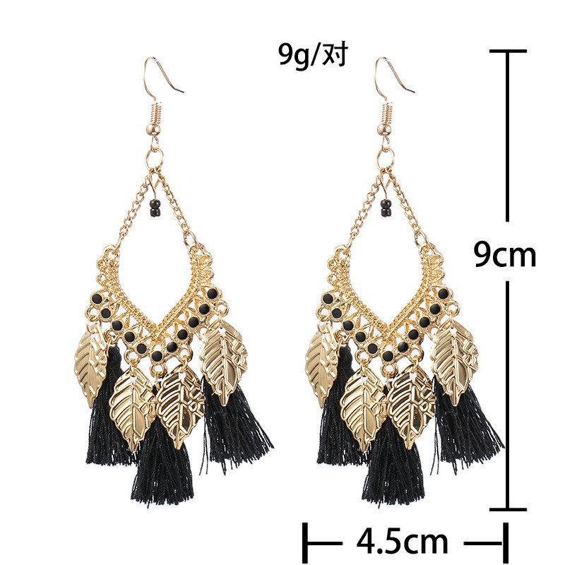 Divat Női Corful Boho Boho Boho Fülbevaló Tibeti Ékszerek Brincos Bijoux Vintage Bohemia Gold Színű Leveles Bohó Csepp Fülbevalók