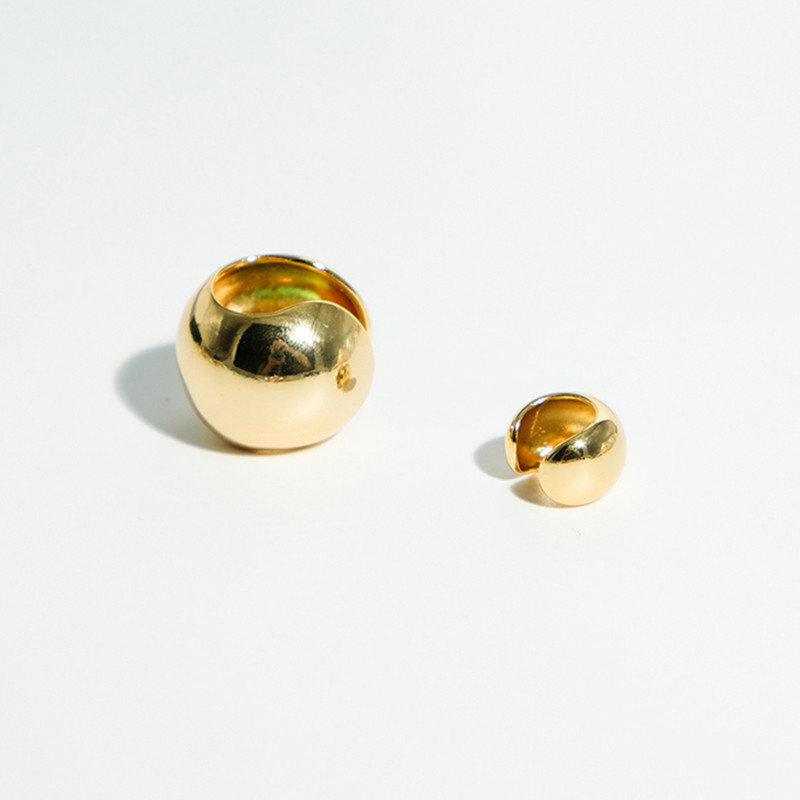 Peri'sBox Cercei dintr-o singură bucată de culoare aur solid, fără piercing, bile de metal, cercei cu cartilaj gros, manșetă minimalistă pentru femei
