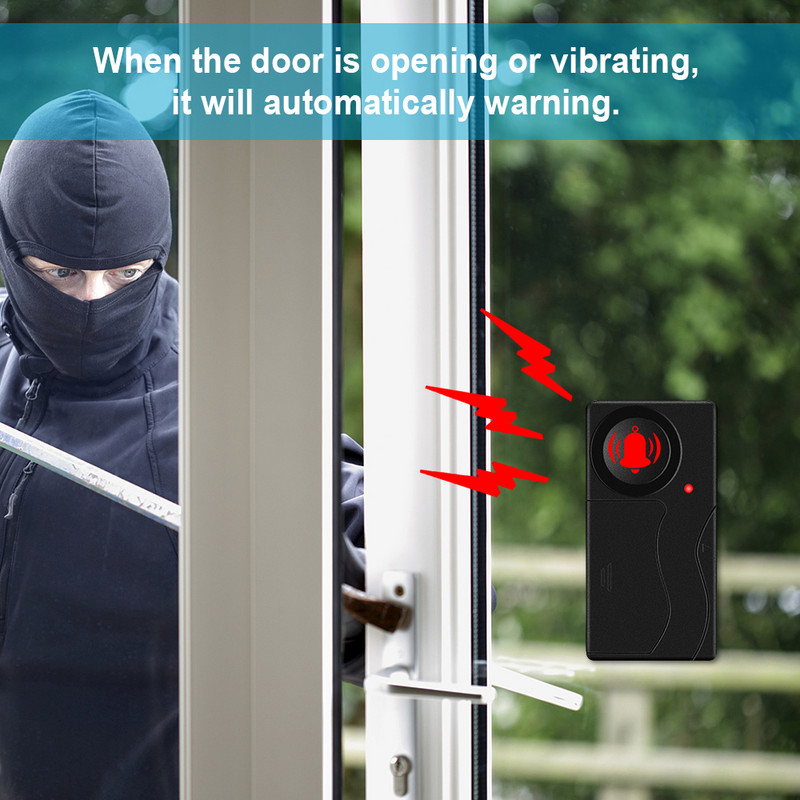 WSDCAM Alarm za bicikle Sigurnost vrata i prozora Bežični senzor vibracija vrata Alarm Domaćin Protuprovalni sigurnosni alarm Podsjetnik protiv gubitka