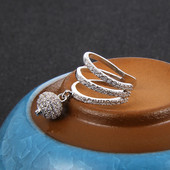 Aranyos punk CZ cirkon fülmandzsetta ezüst színű Egyszerű kerek golyós kristálykapcsok fülek kicsi, nem piercing fülbevaló fülbevaló