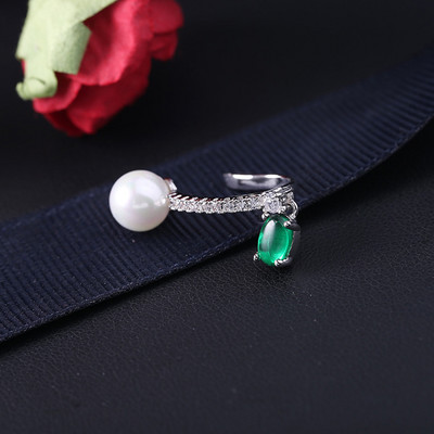 Aranyos punk CZ cirkon fülmandzsetta ezüst színű Egyszerű kerek golyós kristálykapcsok fülek kicsi, nem piercing fülbevaló fülbevaló